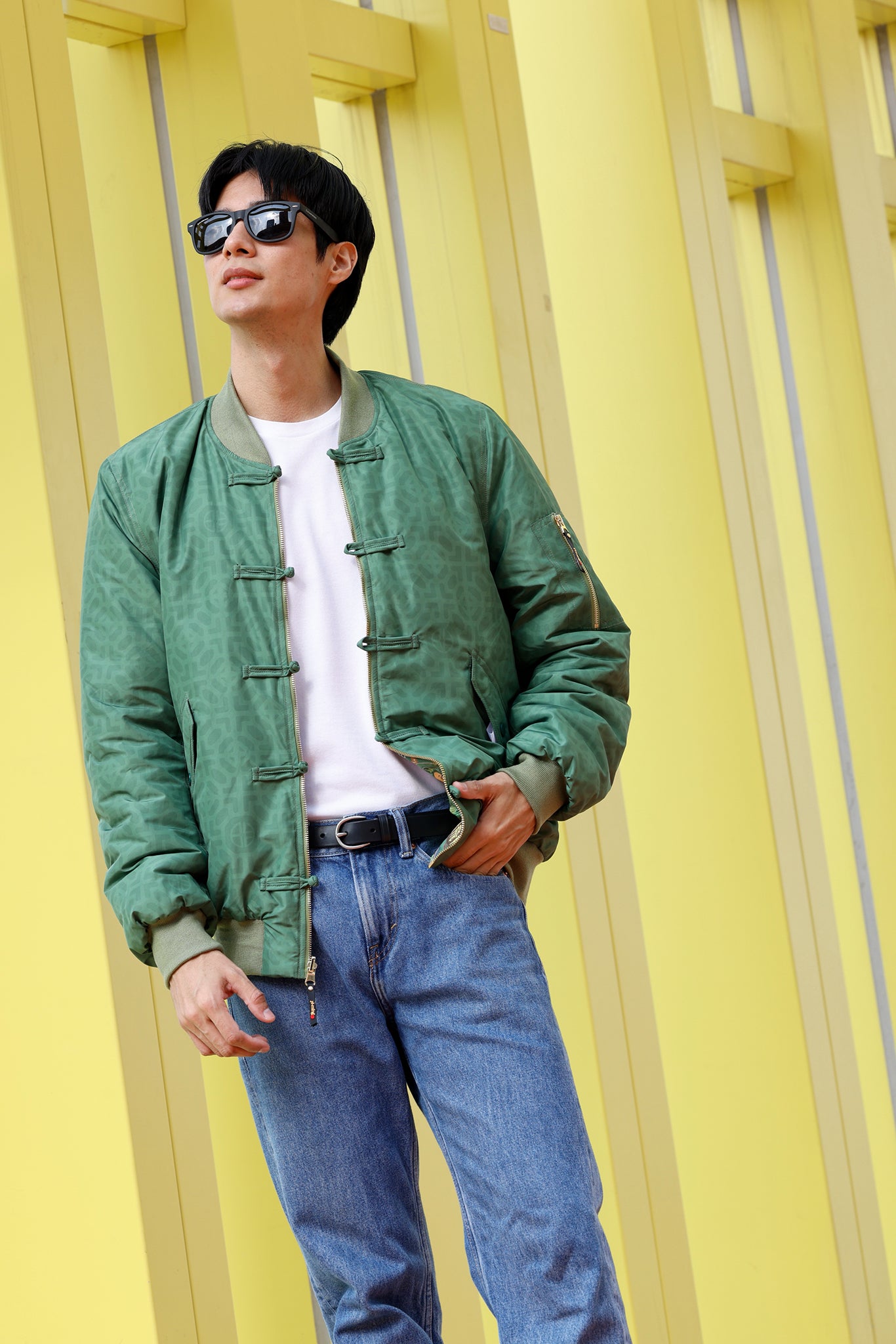 PAUL Mens Canton-Slang Print Rev. Padded Bomber Jkt (Military)