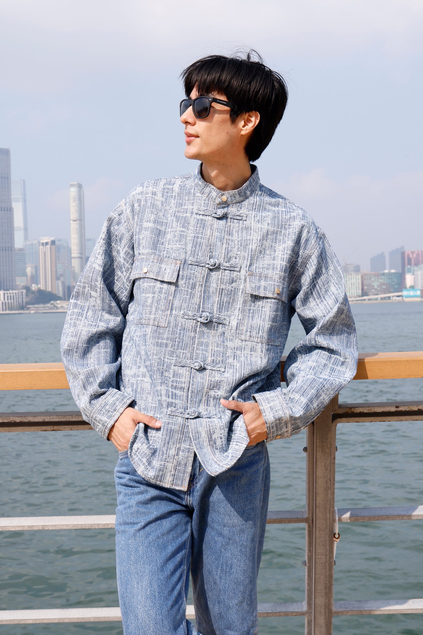 PAXTON Unisex Jacquard Denim Shirt