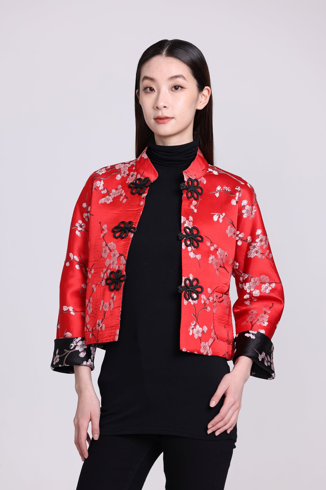 PANSY Plum Brocade Reversible Oriental Jkt