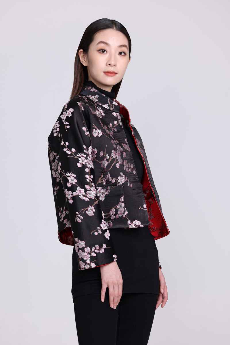 PANSY Plum Brocade Reversible Oriental Jkt