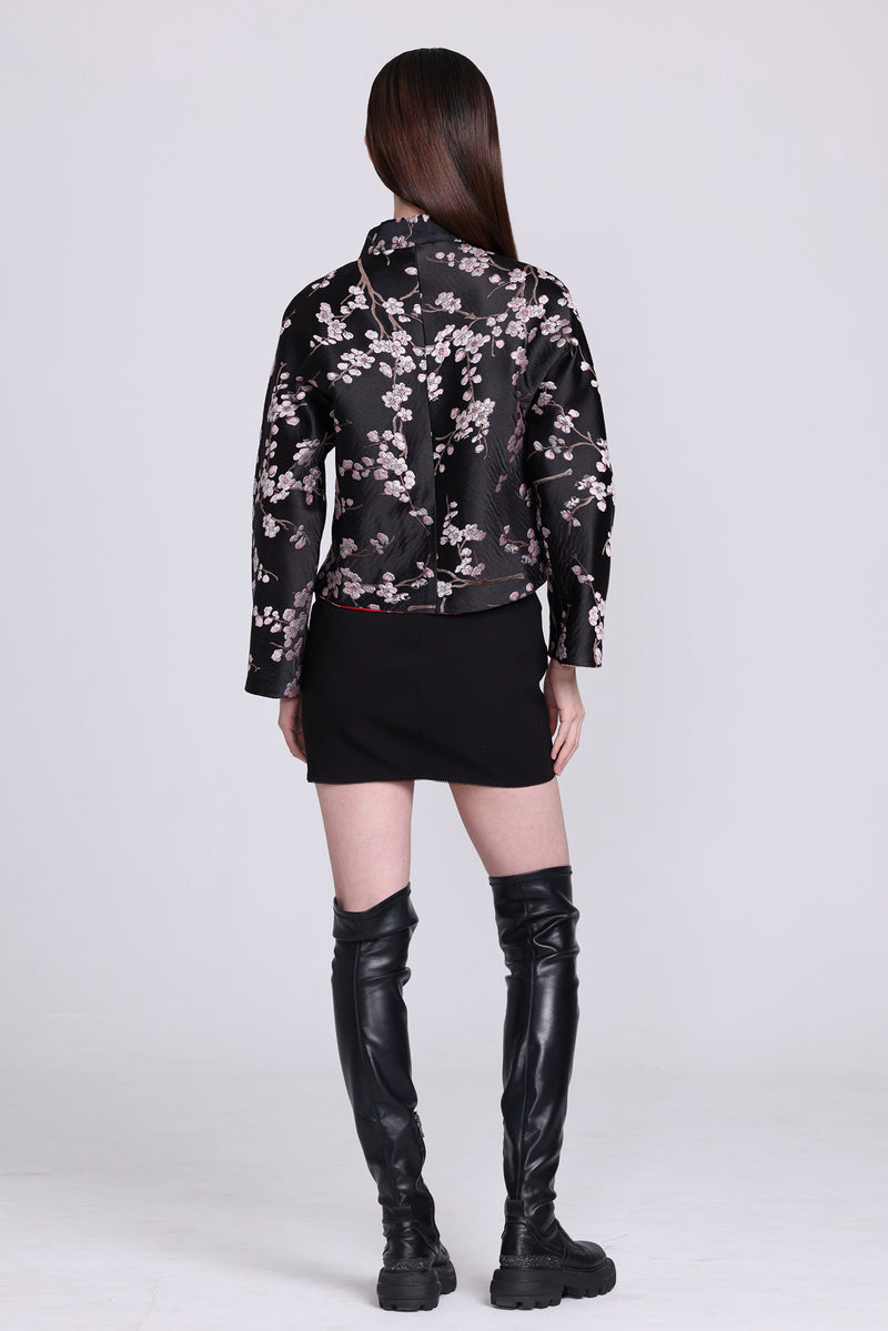 PANSY Plum Brocade Reversible Oriental Jkt