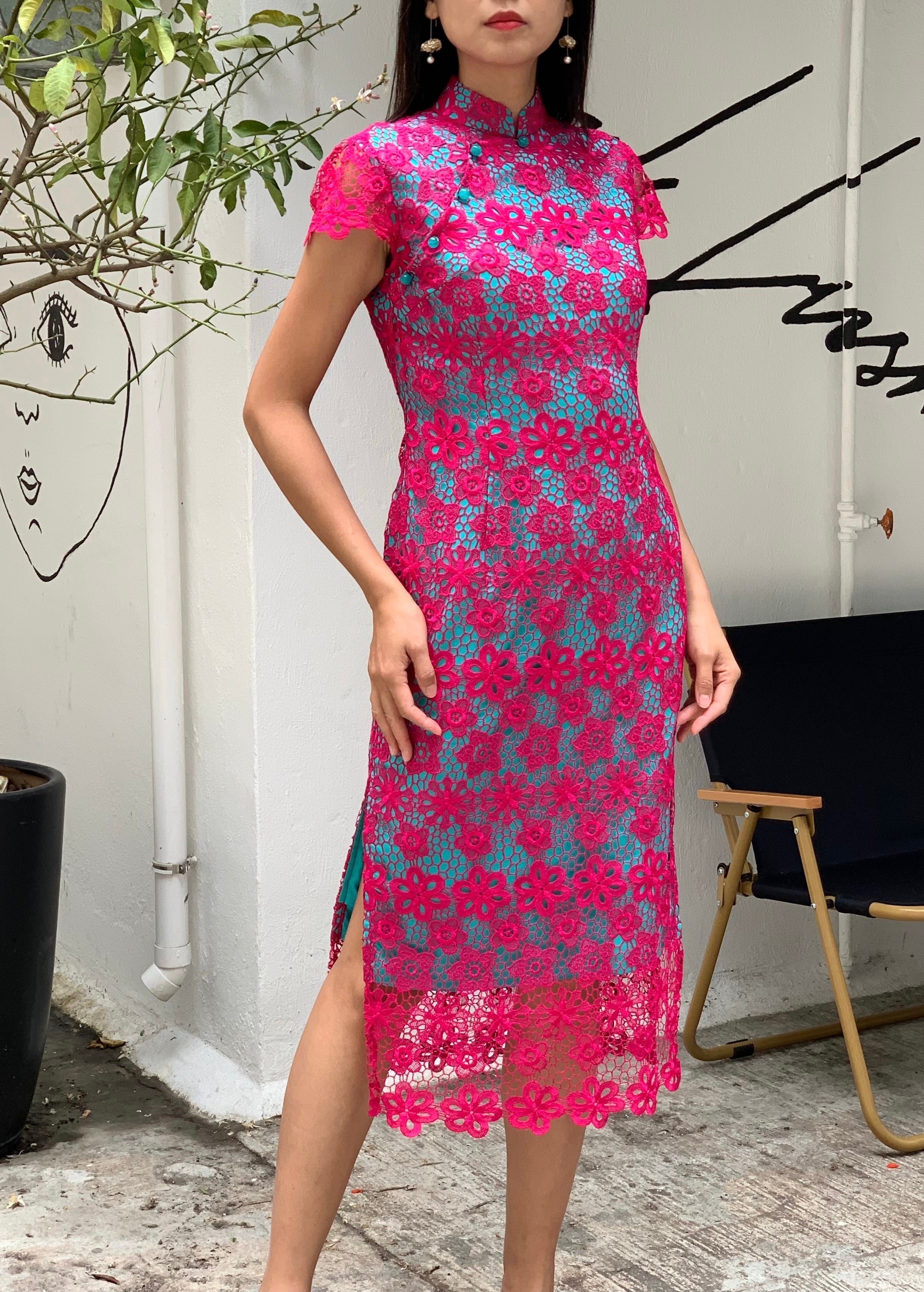 MARTHA Floral Lace Long Cheongsam (FCA/ TQS)