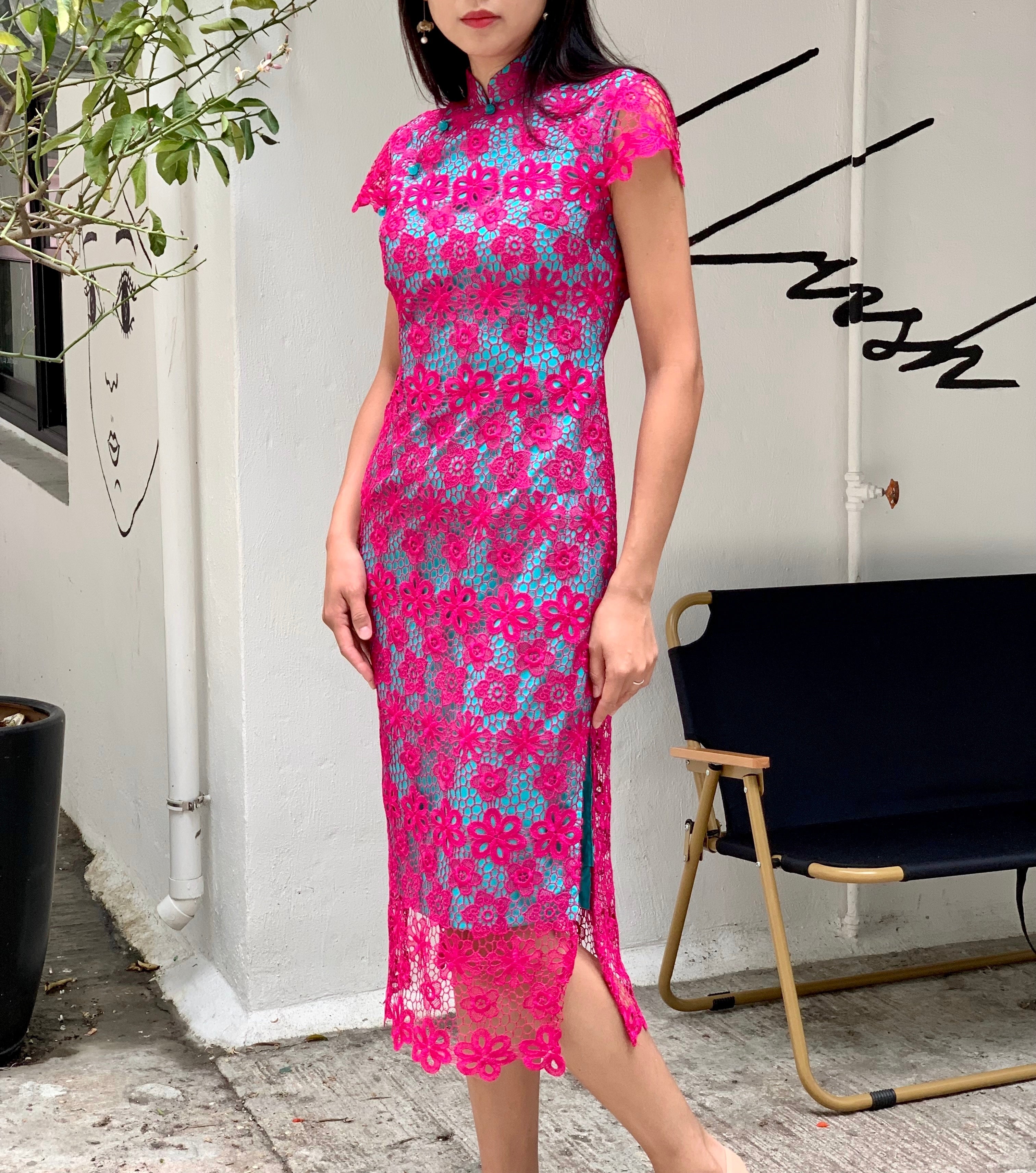 MARTHA Floral Lace Long Cheongsam (FCA/ TQS)
