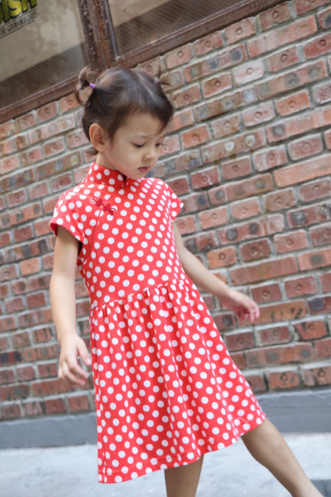REBBIE Girls' Polka Dot Gathered Dress