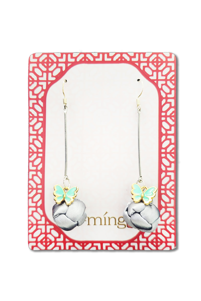 OPAL Chinese Knot Drop Earrings (Silver)