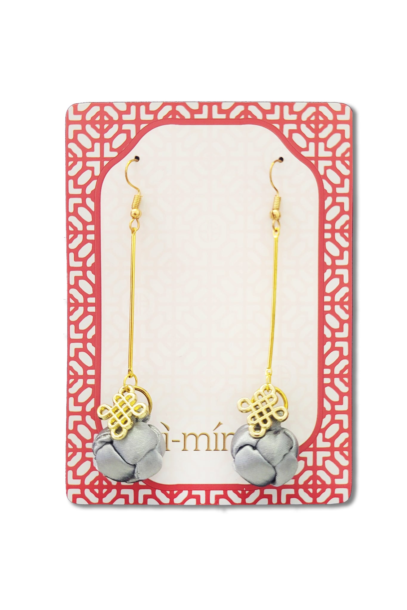 OPAL Chinese Knot Drop Earrings (Silver)