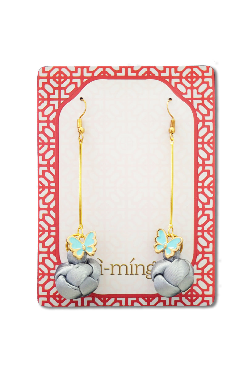 OPAL Chinese Knot Drop Earrings (Silver)