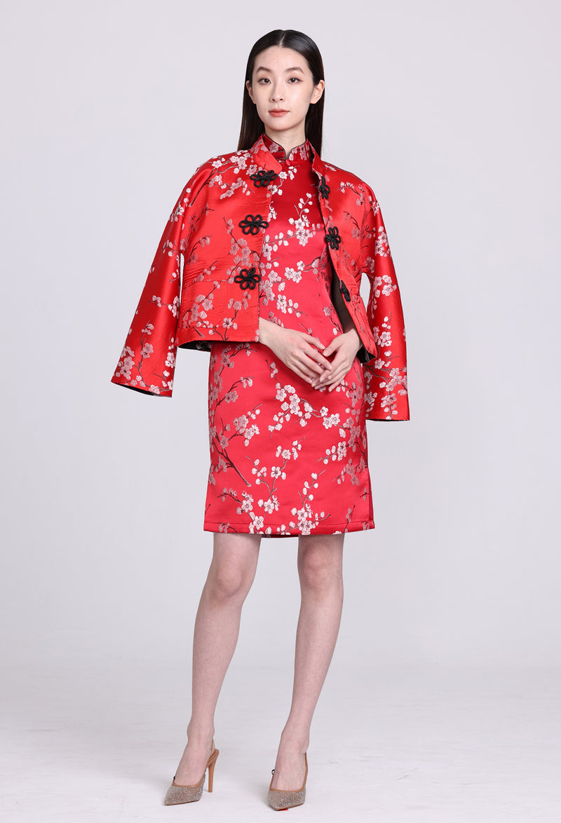 PANSY Plum Brocade Reversible Oriental Jkt