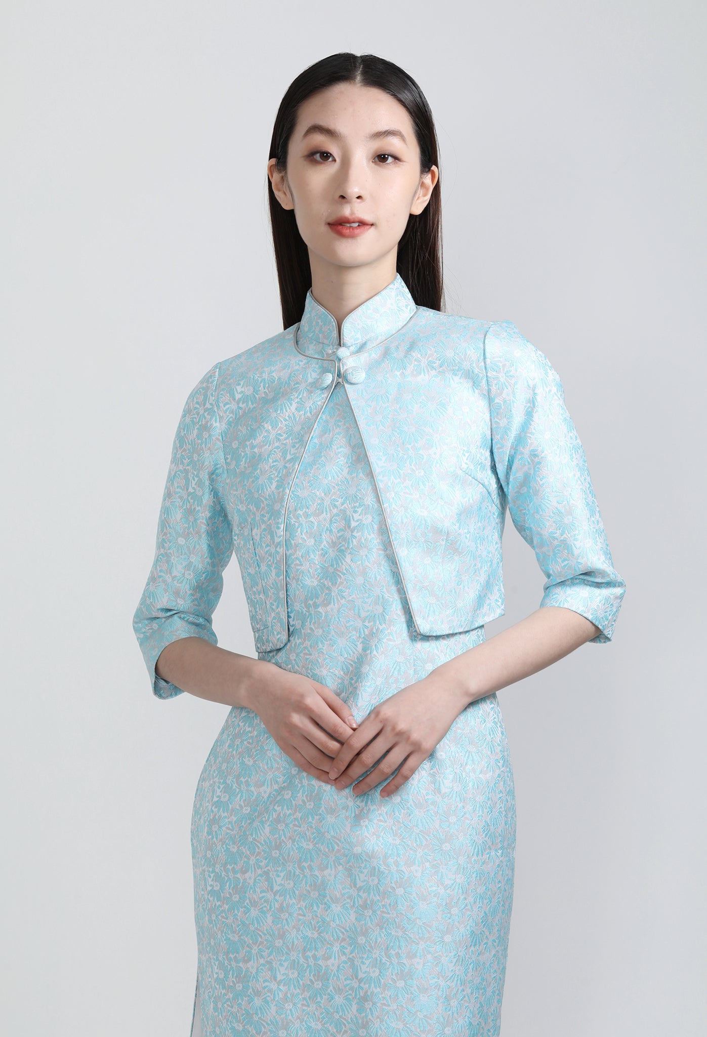 PALMER Daisy Brocade QRT Slv Cropped Jkt
