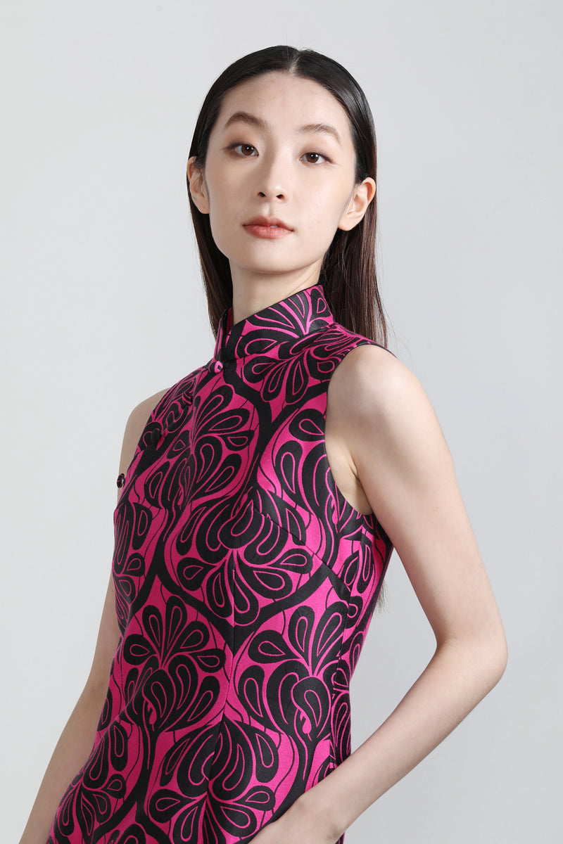 Yi-ming PAMELA腰果花長衫 (紫紅色)
