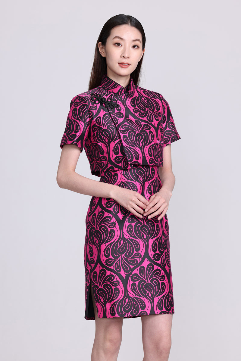 Yi-ming PAMELA腰果花長衫 (紫紅色)