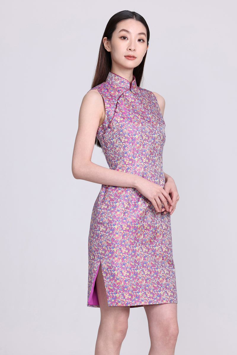 Yi-ming PAMELA雛菊織錦無袖長衫 (紫色)