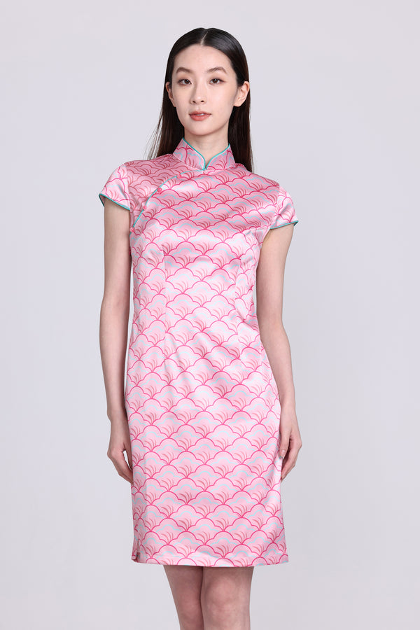 Yi-ming POLLY 原創扇形印花色丁長衫 (粉紅色)
