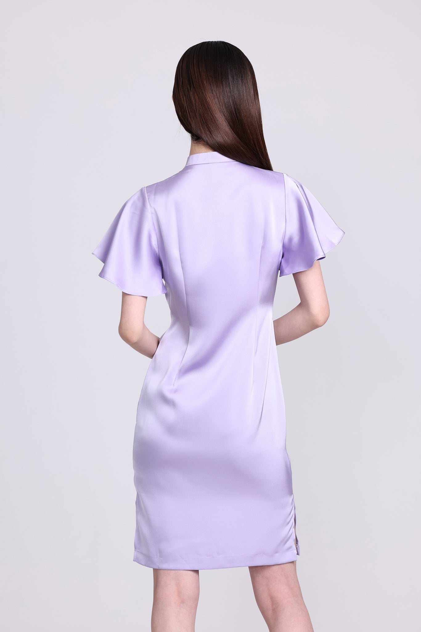Yi-ming NICOLETTE 色丁荷葉邊長衫 (紫色)