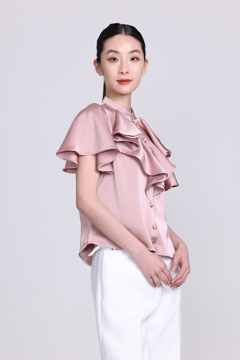 Yi-ming NIKO 色丁荷葉邊上衣(粉紅色)