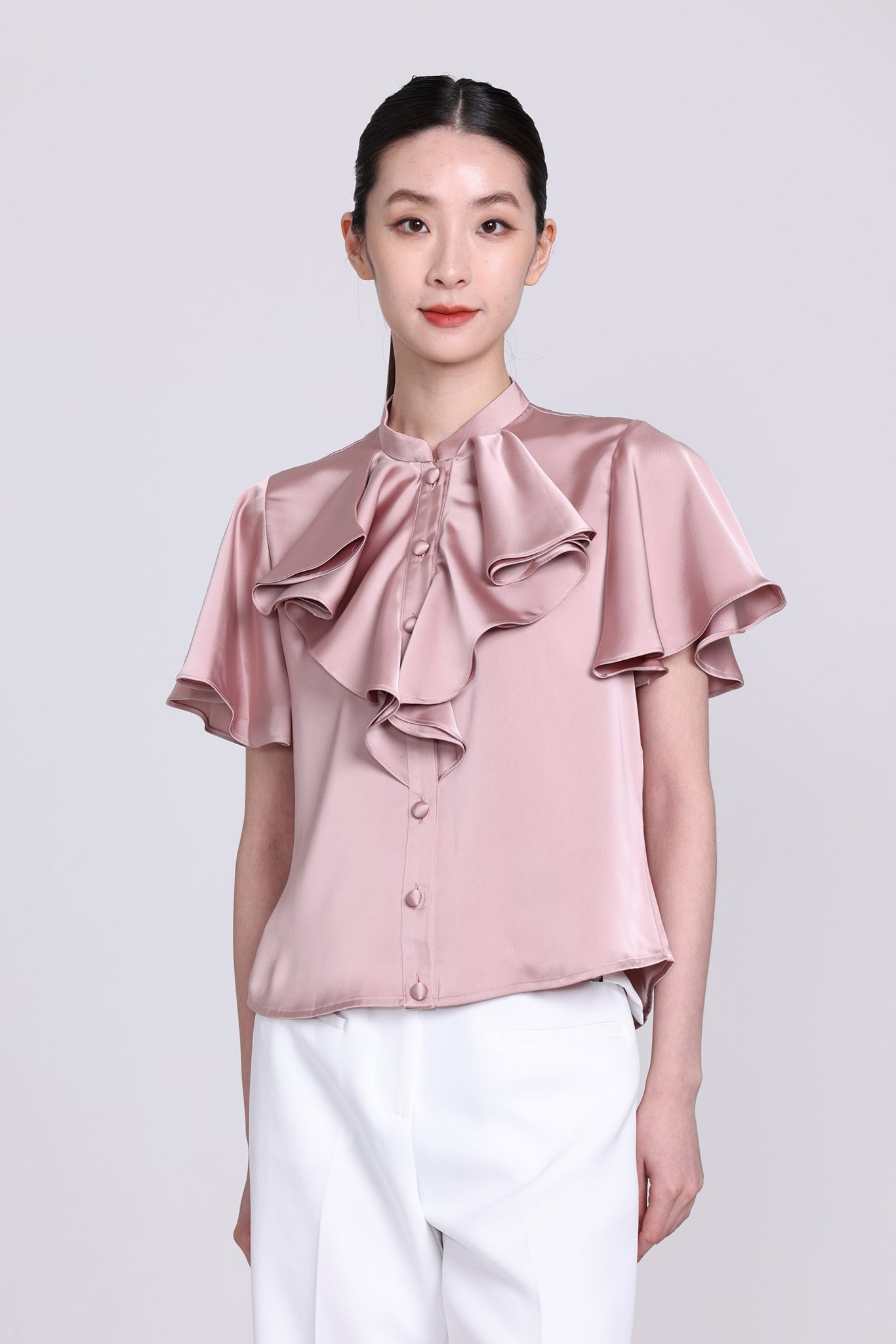Yi-ming NIKO 色丁荷葉邊上衣(粉紅色)