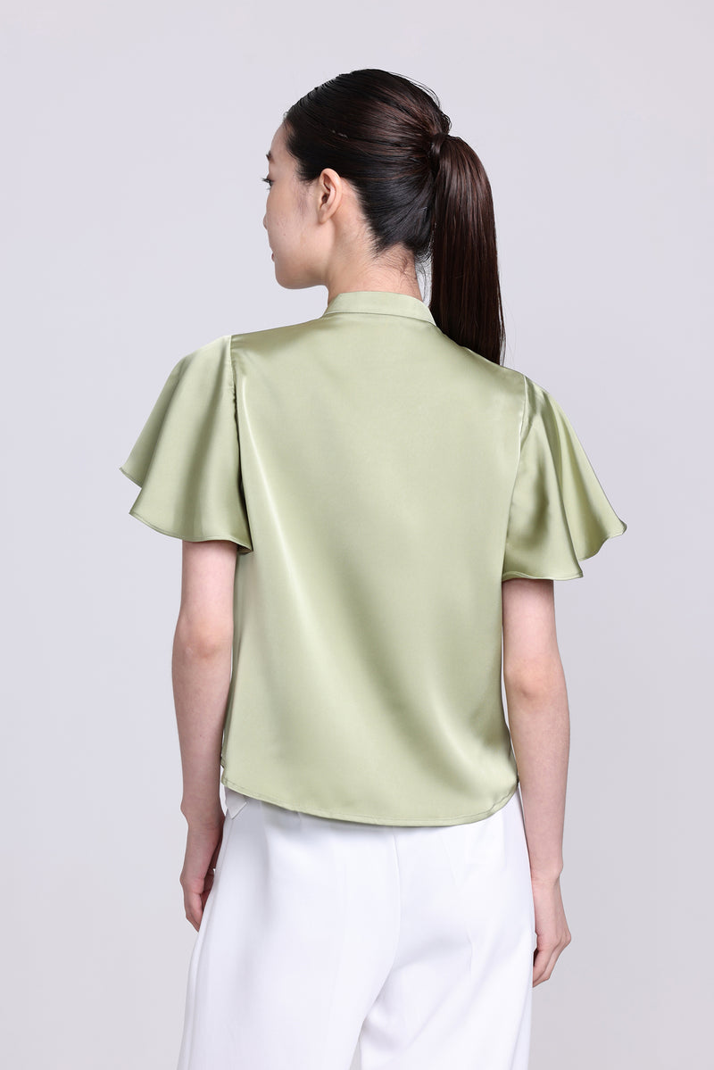 Yi-ming NIKO 色丁荷葉邊上衣(綠色)