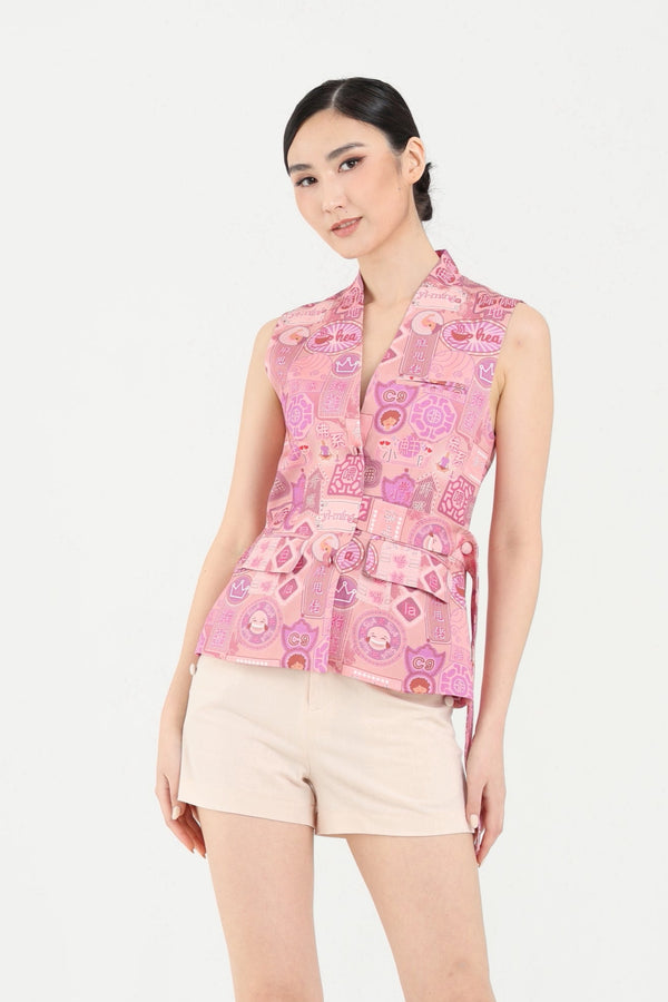 PHYLLIS Canton-slang Print Waistcoat