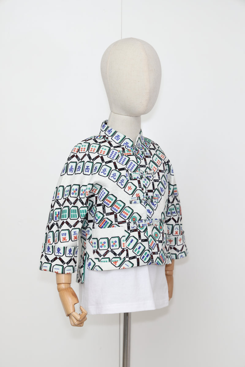 MARJO Kids Mahjong Oriental Jacket ( Beige/ Green )