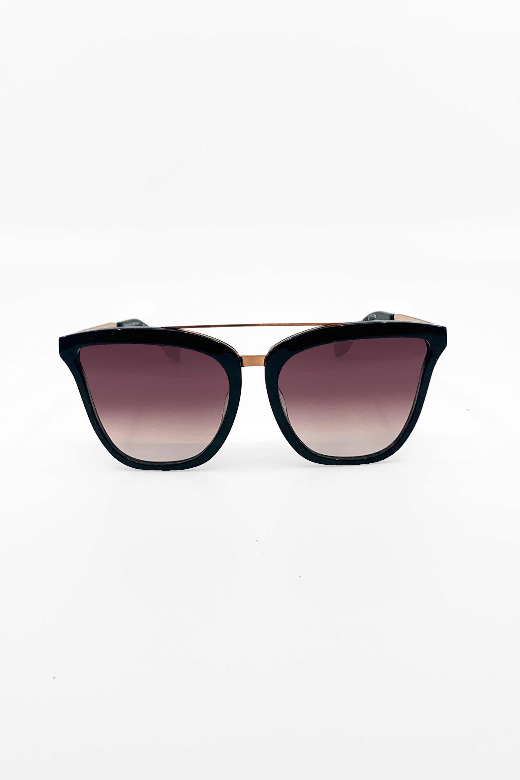 Yi-ming X Big Horn Butterfly Black Matt Gold Sunglasses.
