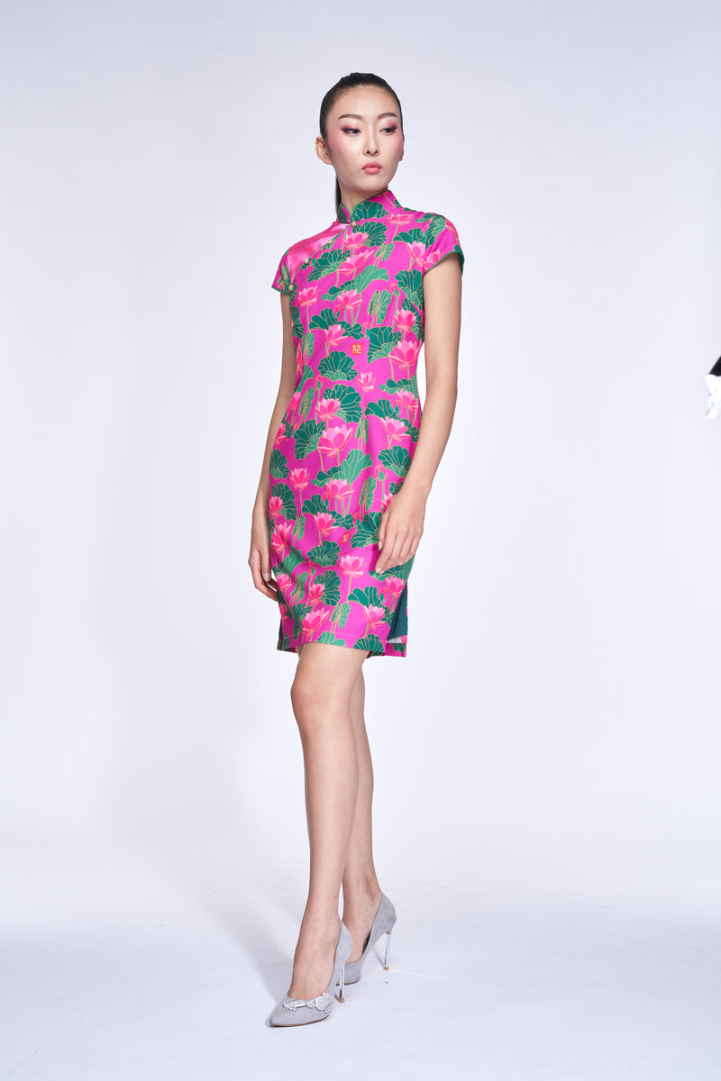 Yi-ming DM Fiona Cheongsam (Fuchsia)