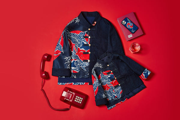 JoJo Kids Goldfish Denim Oriental Jacket