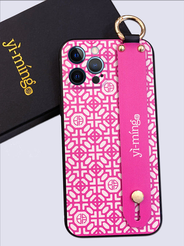 Signature Print iPhone Case with Handle (Fuchsia)