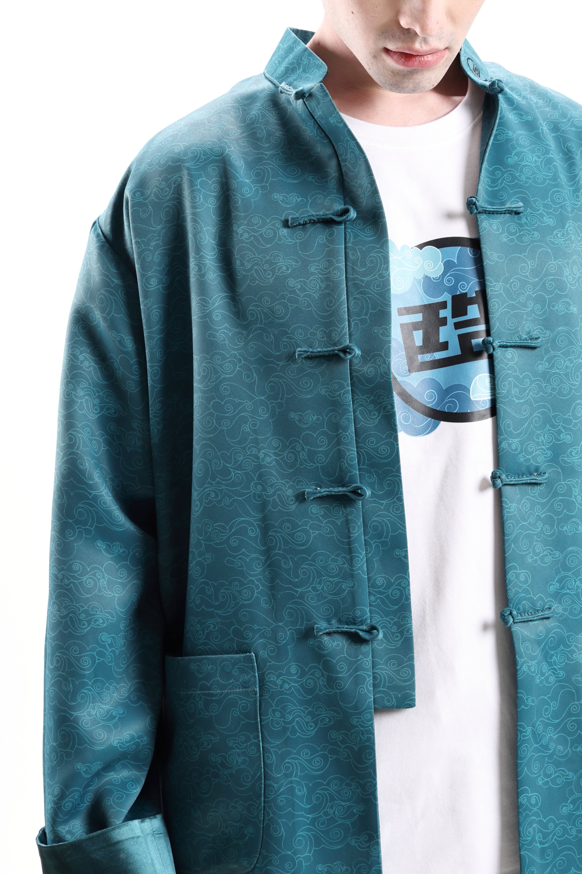 ASHTON Unisex Kungfu Jacket (Aqua)