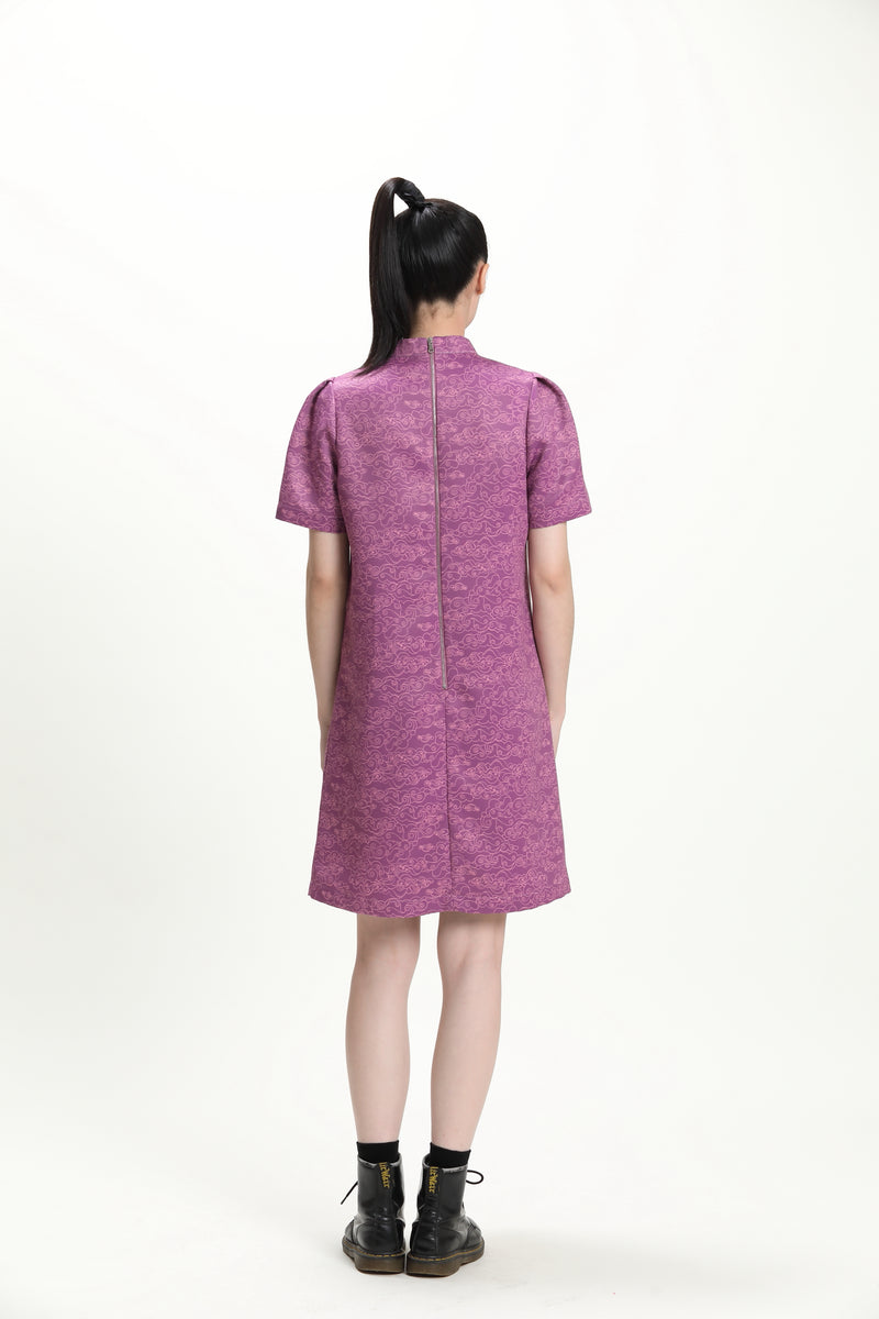 BECKY Puff Sleeve Cheongsam (Purple)