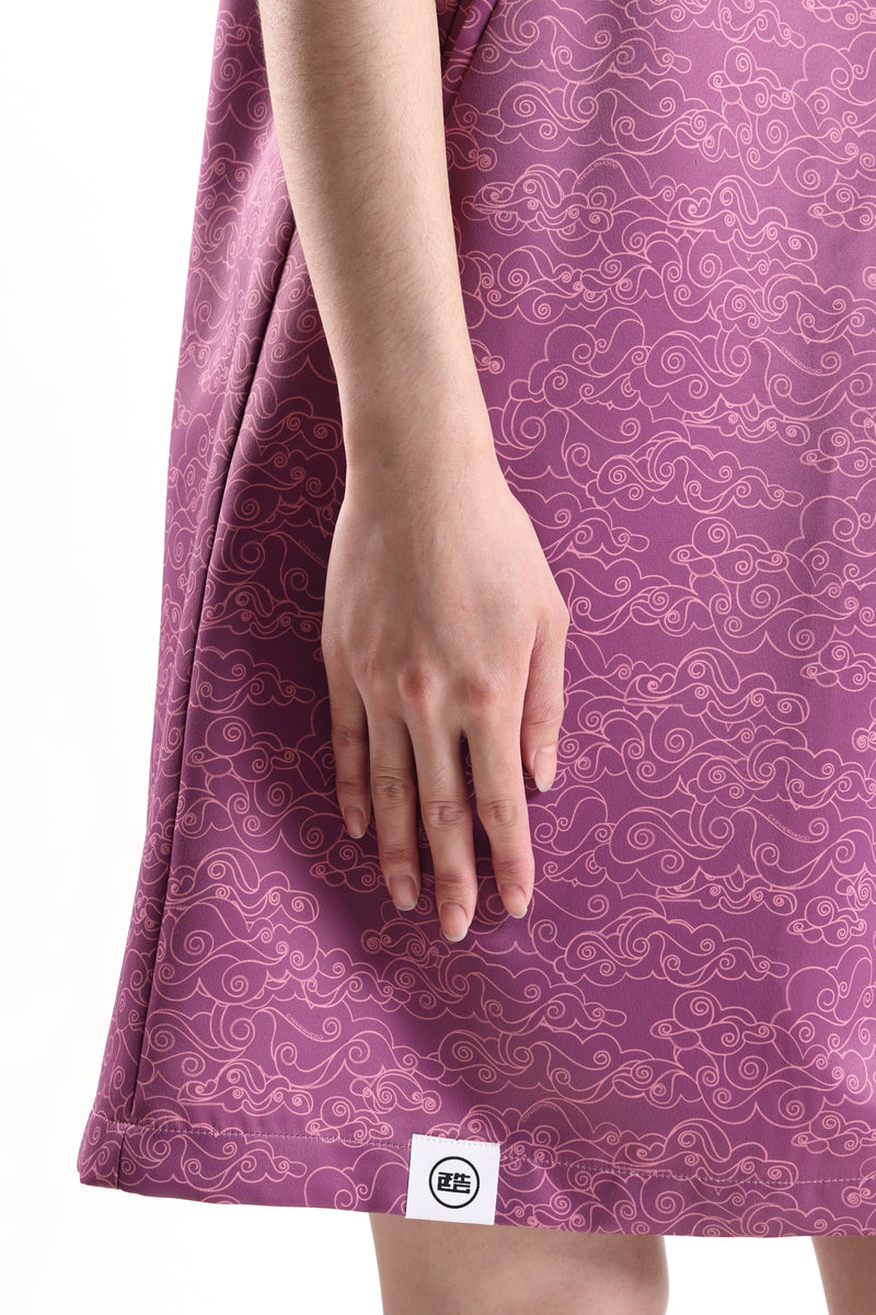 BECKY Puff Sleeve Cheongsam (Purple)