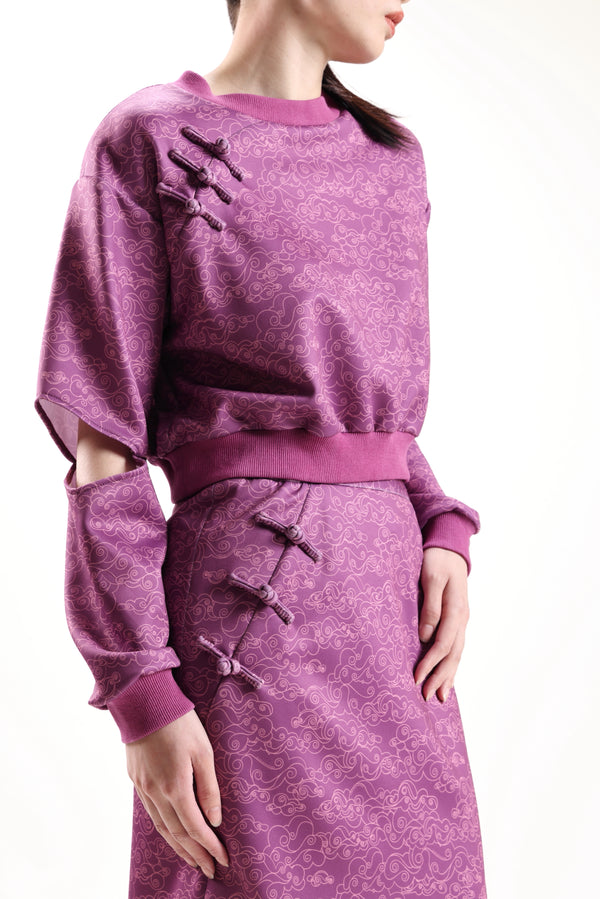 CYPHERHOOD ANNIE 女裝 CUTOUT 鏤空設計運動衛衣（紫色）