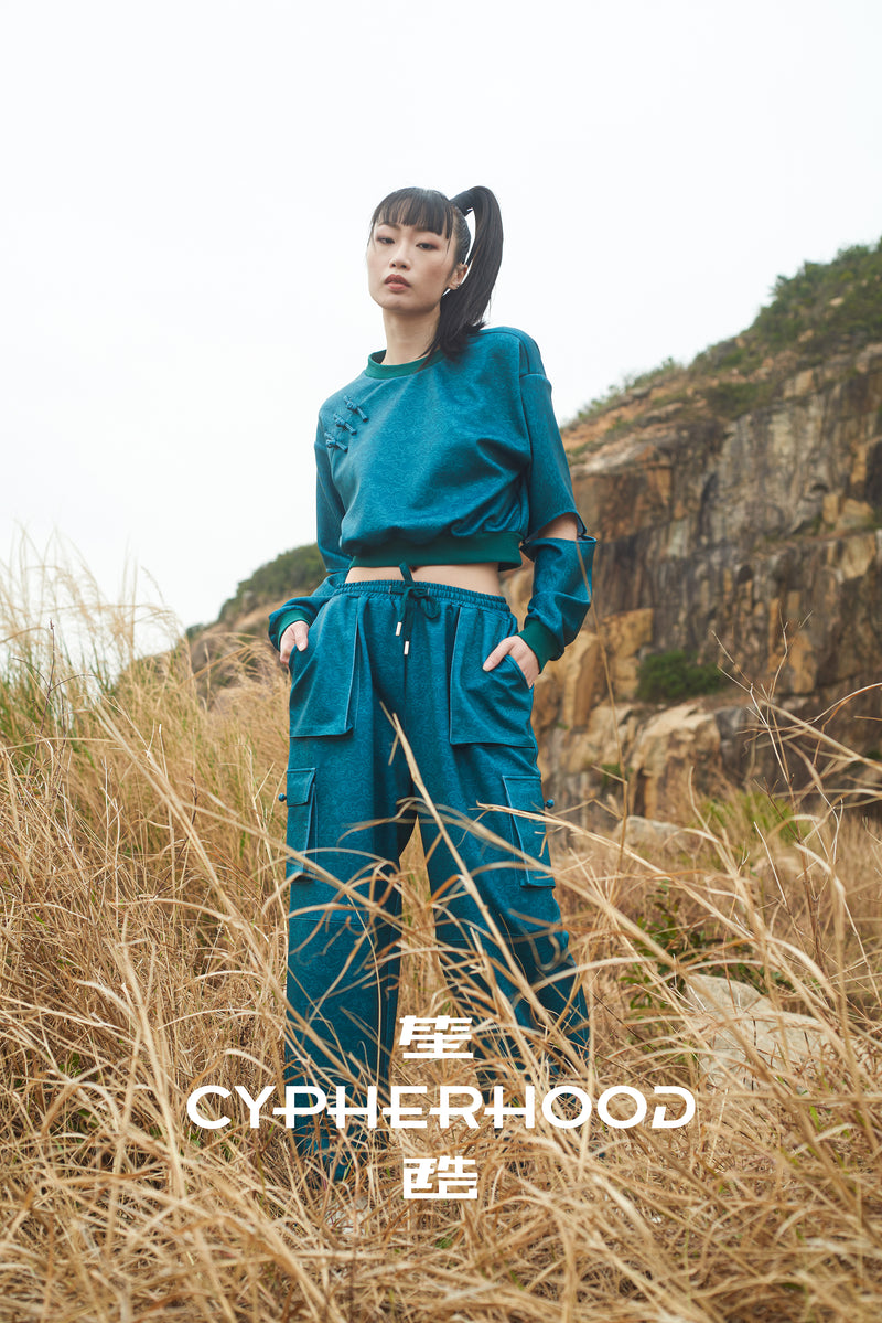 Cypherhood ANNIE 女裝 Cutout 鏤空設計運動衛衣（水藍色）