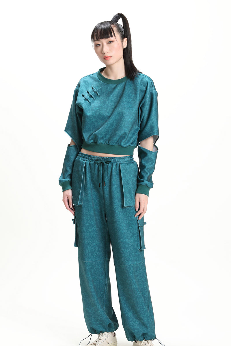 Cypherhood ANNIE 女裝 Cutout 鏤空設計運動衛衣（水藍色）