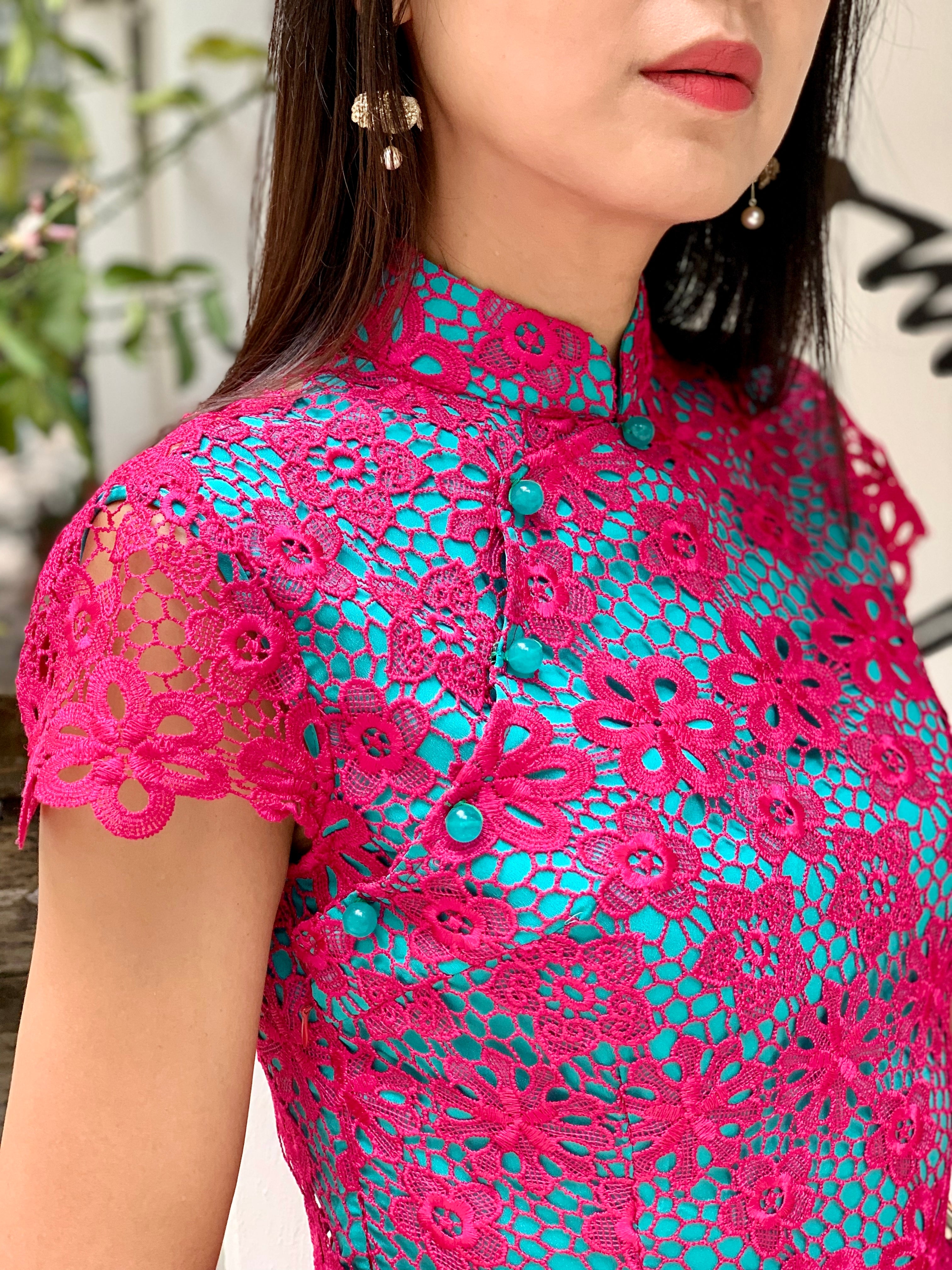 MARTHA Floral Lace Long Cheongsam (FCA/ TQS)
