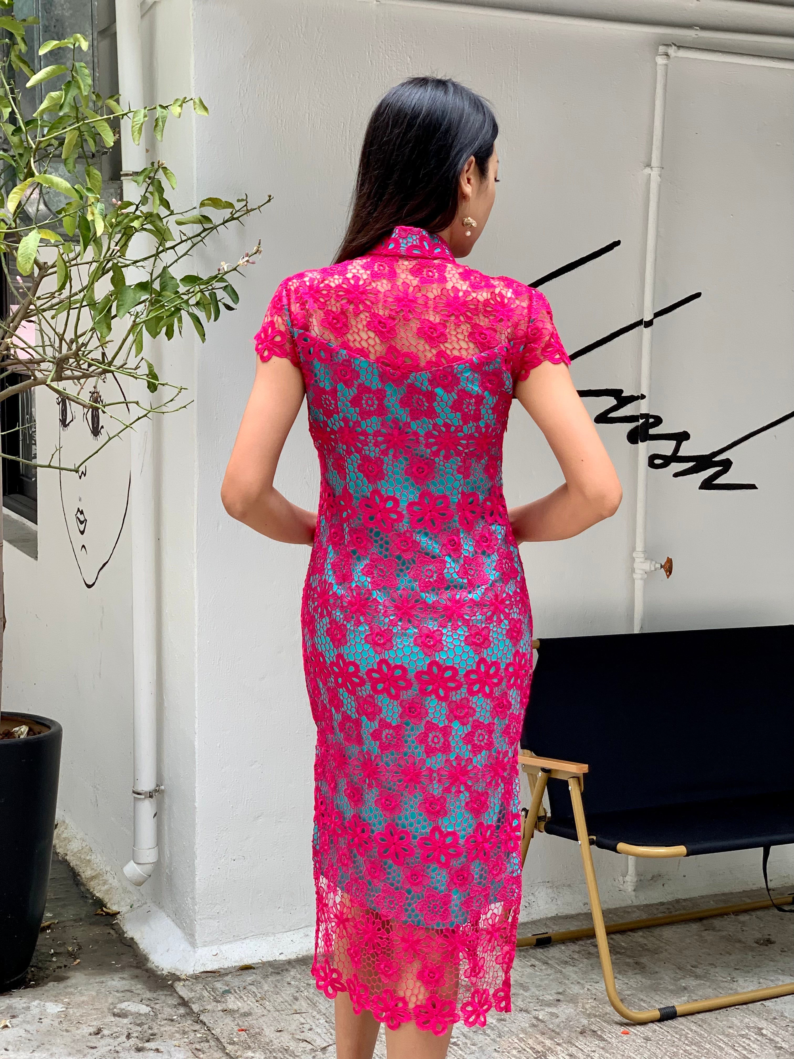 MARTHA Floral Lace Long Cheongsam (FCA/ TQS)