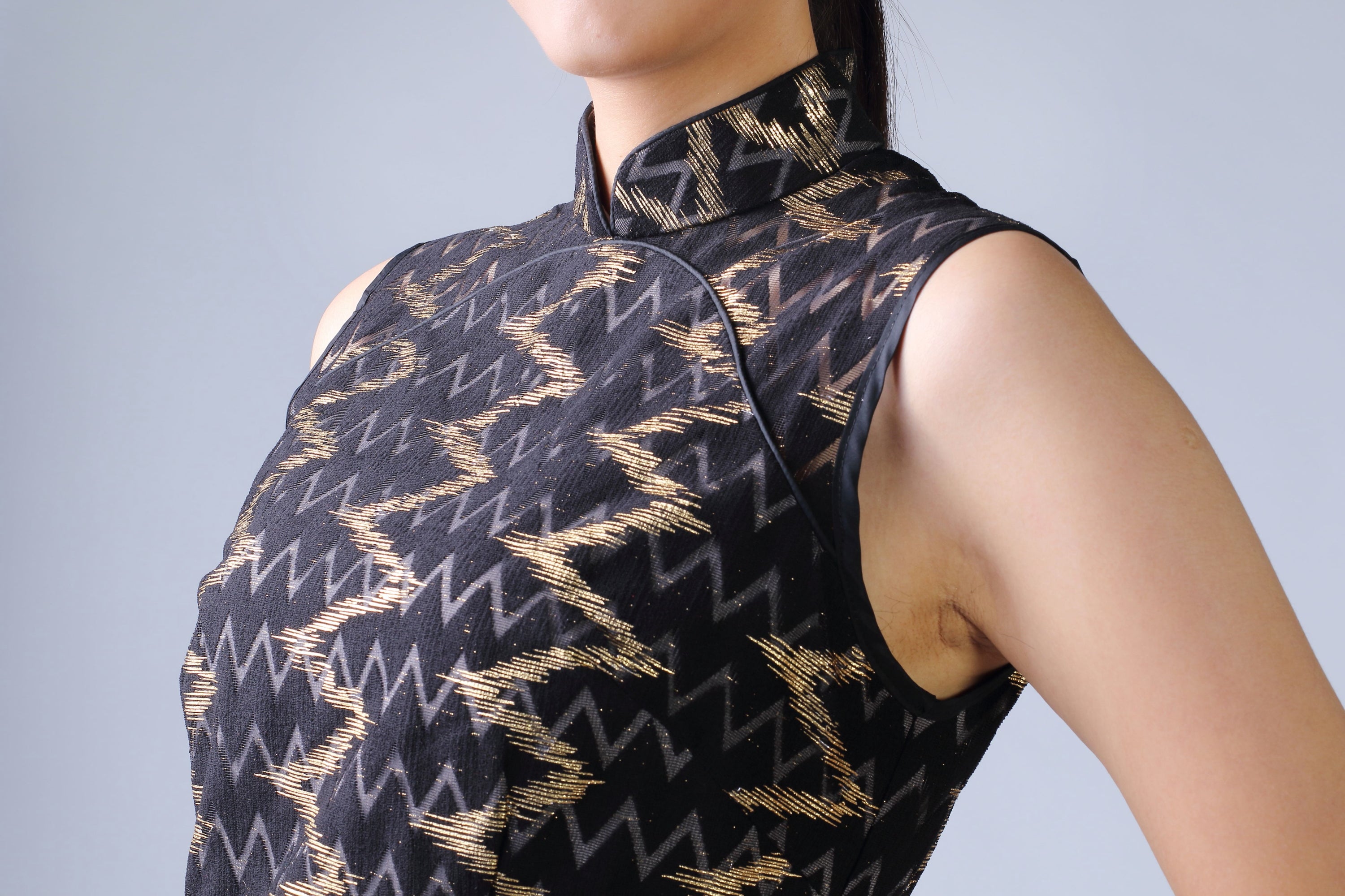 ALICIA Black Cheongsam (Black/ Gold)