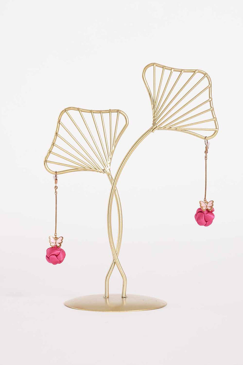 OPAL Chinese Knot Drop Earrings (Fuchsia)