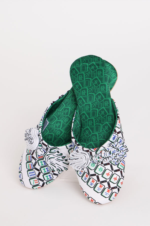 MARIE Mahjong Print House Slippers