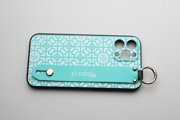 Signature Print iPhone Case with Handle (Aqua)