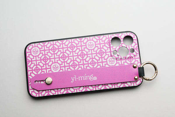 Signature Print iPhone Case with Handle (Fuchsia)