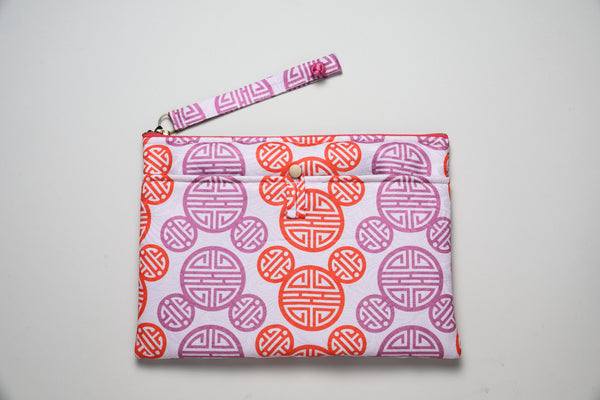 ELLIOTTE Printed Clutch (Purple)